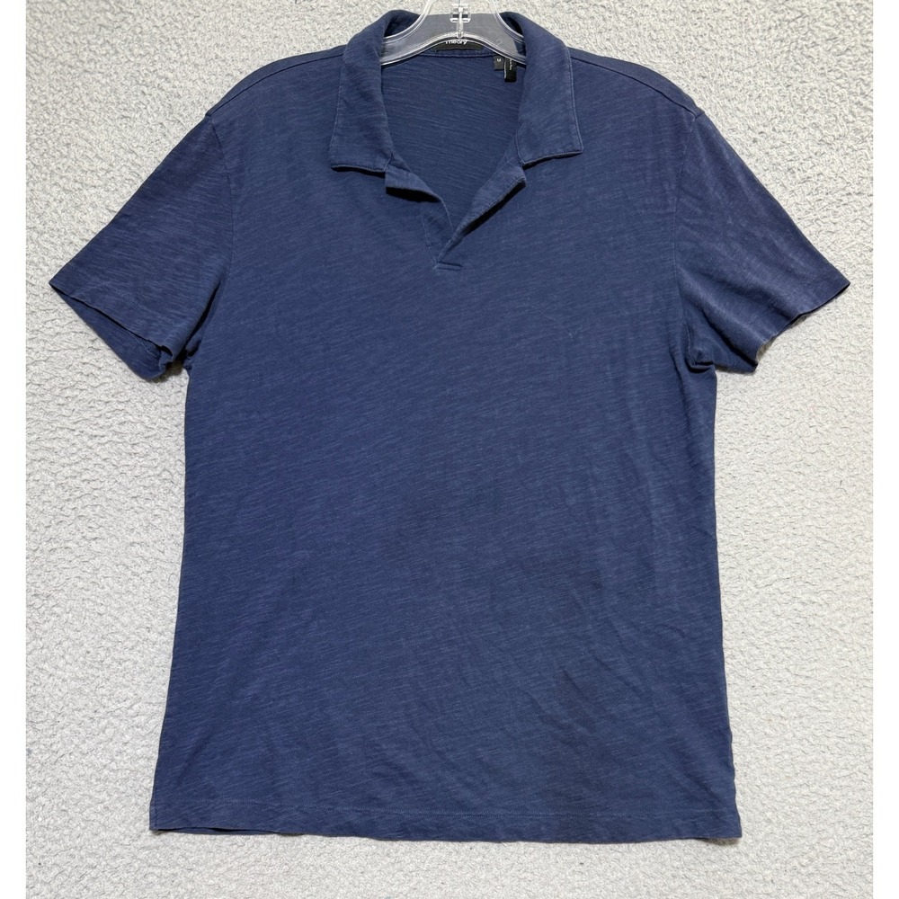 Theory Willem Strato Polo shirt Mens Medium Navy Blue